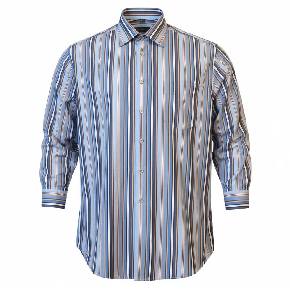 Ermenegildo Zegna Men's Stripped Dress Shirt Designer 17Neck Size Large